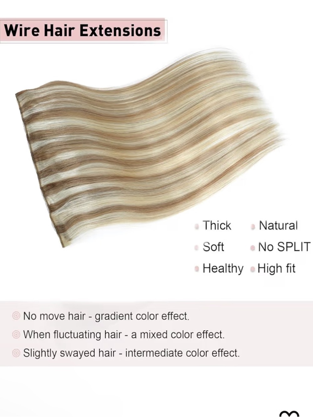 Tinashe Wire Hair Extensions Real Human Hair Straight 12inch 70g Light Blonde - Picture 3 of 5